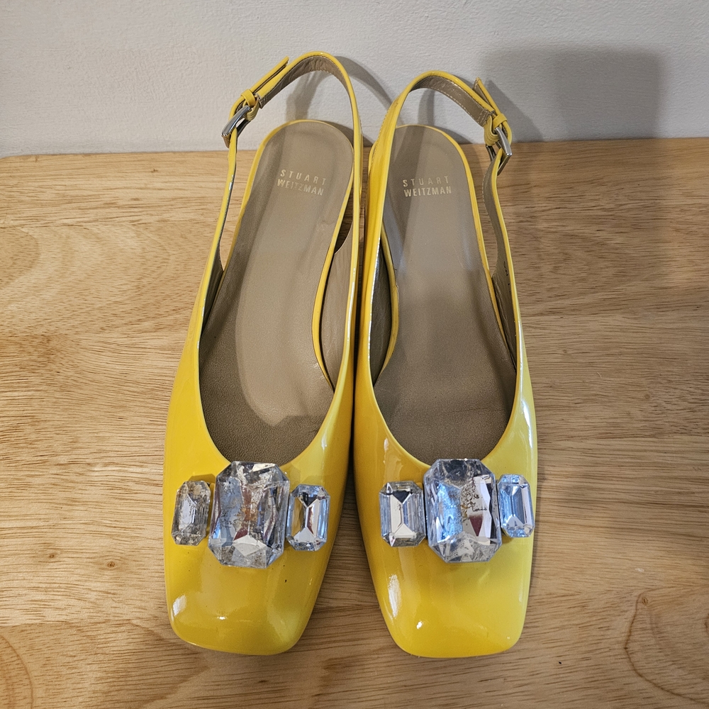 Stuart Weitzman Yellow Slingback Flats